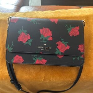 Kate Spade Black Floral Crossbody Bag